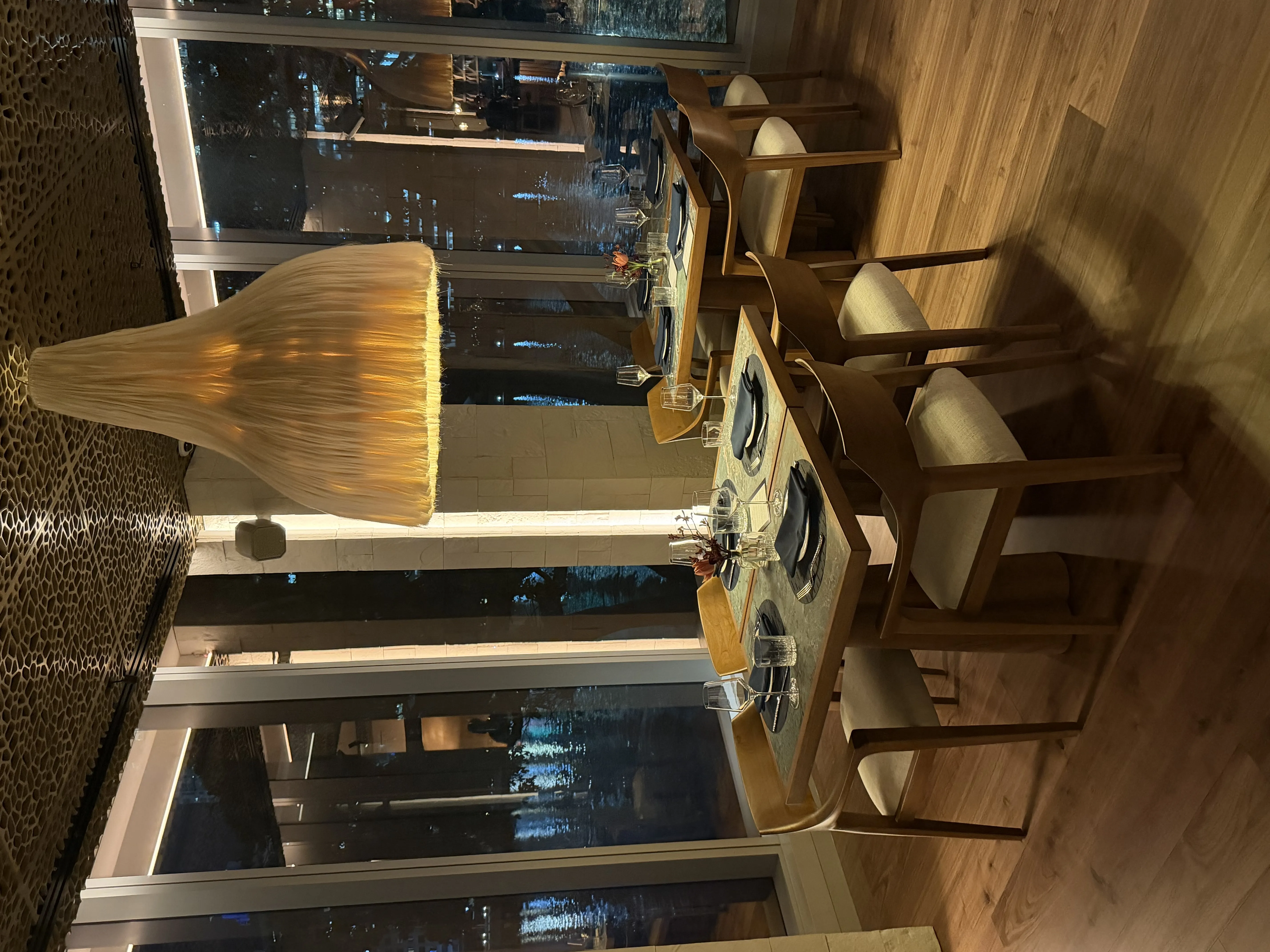 Elegant dining room at The Mexican Brickell with limestone archways